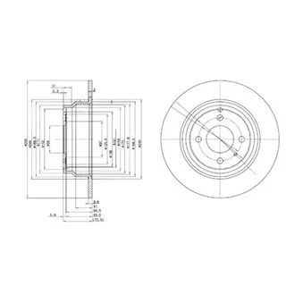 Jeu de 2 disques de frein arrière DELPHI BG2721