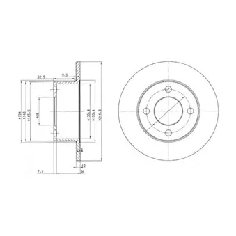 Jeu de 2 disques de frein arrière DELPHI BG2747