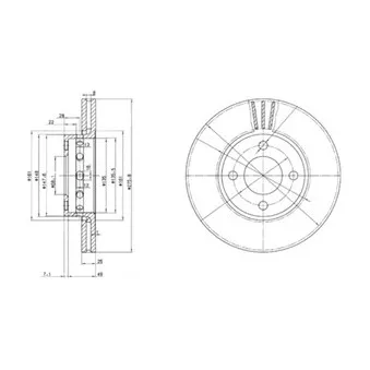 Jeu de 2 disques de frein avant DELPHI BG2748