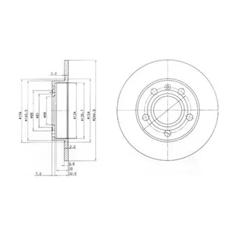 Jeu de 2 disques de frein arrière DELPHI BG2753