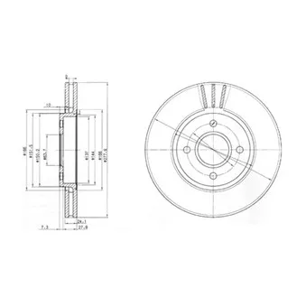 Jeu de 2 disques de frein avant DELPHI BG2757