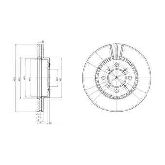 Jeu de 2 disques de frein avant DELPHI BG2814