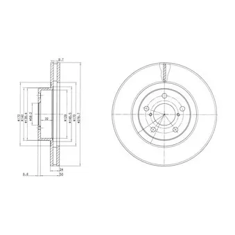 Jeu de 2 disques de frein avant DELPHI BG2827C