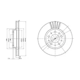 Jeu de 2 disques de frein avant DELPHI BG2841