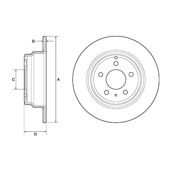 Jeu de 2 disques de frein arrière DELPHI BG2842