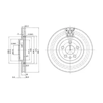 Jeu de 2 disques de frein avant DELPHI BG2844