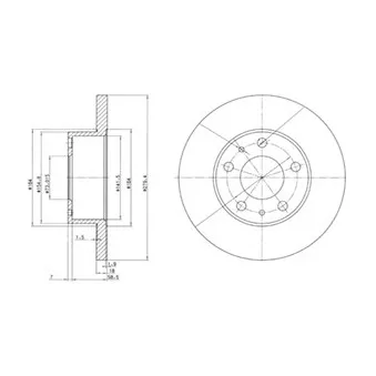 Jeu de 2 disques de frein avant DELPHI BG2845