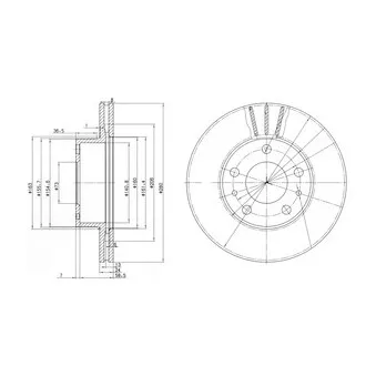 Jeu de 2 disques de frein avant DELPHI BG2846