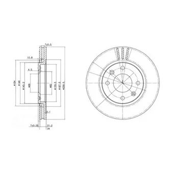 Jeu de 2 disques de frein avant DELPHI BG2871