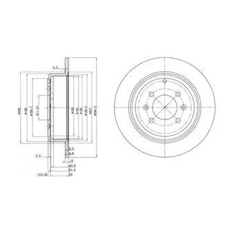 Jeu de 2 disques de frein arrière DELPHI BG2873