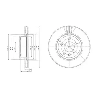 Jeu de 2 disques de frein avant DELPHI BG2908