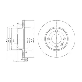 Jeu de 2 disques de frein avant DELPHI BG2910