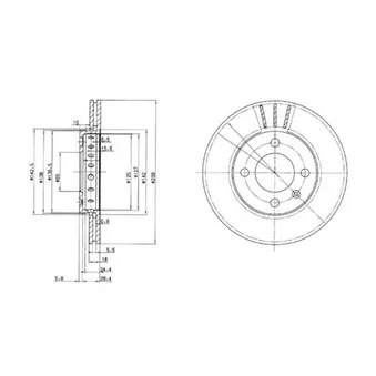 Jeu de 2 disques de frein avant DELPHI BG2982