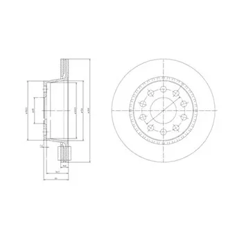 Jeu de 2 disques de frein arrière DELPHI BG3031