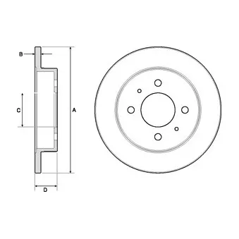 Jeu de 2 disques de frein arrière DELPHI BG3112