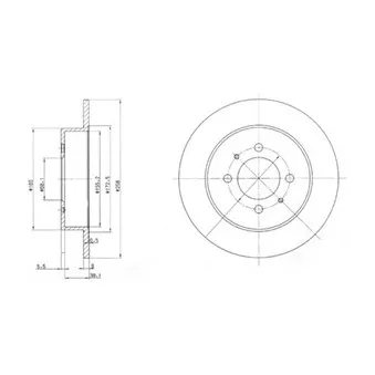 Jeu de 2 disques de frein arrière DELPHI BG3125