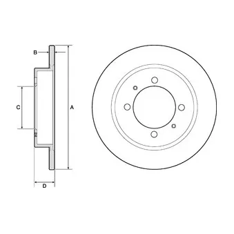 Jeu de 2 disques de frein arrière DELPHI BG3203C