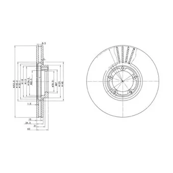 Jeu de 2 disques de frein avant DELPHI