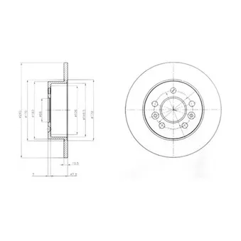 Jeu de 2 disques de frein arrière DELPHI BG3552