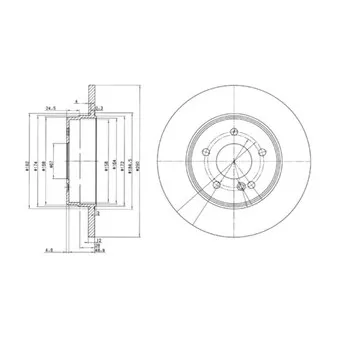 Jeu de 2 disques de frein arrière DELPHI BG3602