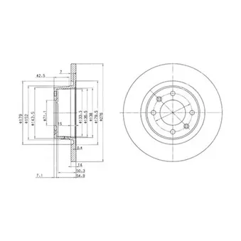 Jeu de 2 disques de frein arrière DELPHI BG3621