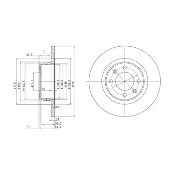 Jeu de 2 disques de frein arrière DELPHI BG3621C