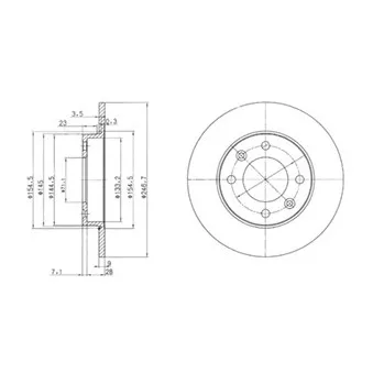 Jeu de 2 disques de frein arrière DELPHI BG3653