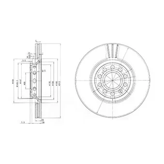 Jeu de 2 disques de frein avant DELPHI BG3657