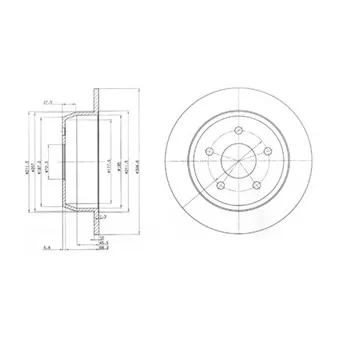 Jeu de 2 disques de frein arrière DELPHI BG3660