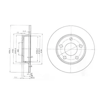 Jeu de 2 disques de frein arrière DELPHI BG3671