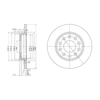 Jeu de 2 disques de frein arrière DELPHI BG3674