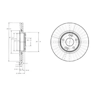 Jeu de 2 disques de frein avant DELPHI BG3688