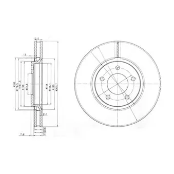 Jeu de 2 disques de frein avant DELPHI BG3716