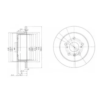 Jeu de 2 disques de frein arrière DELPHI BG3736