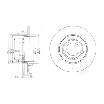 Jeu de 2 disques de frein arrière DELPHI BG3738