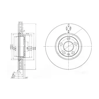 Jeu de 2 disques de frein avant DELPHI BG3740