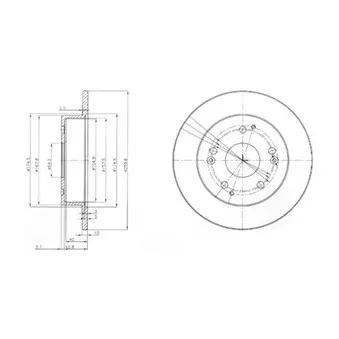 Jeu de 2 disques de frein arrière DELPHI