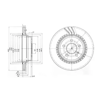 Jeu de 2 disques de frein arrière DELPHI BG3758