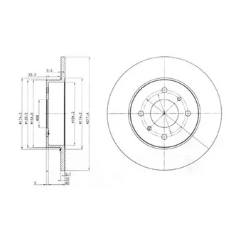 Jeu de 2 disques de frein arrière DELPHI BG3764