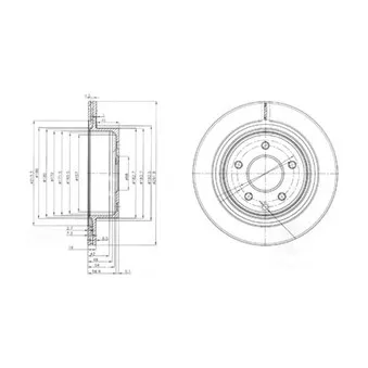 Jeu de 2 disques de frein arrière DELPHI BG3765