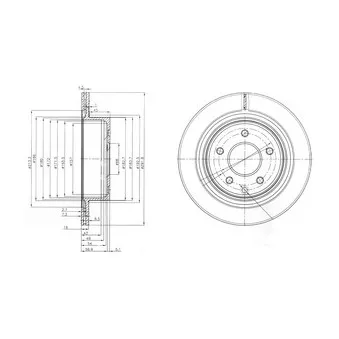 Jeu de 2 disques de frein arrière DELPHI BG3765C