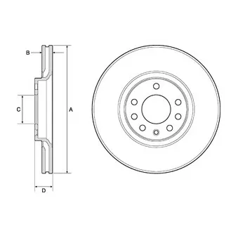 Jeu de 2 disques de frein avant DELPHI BG3770