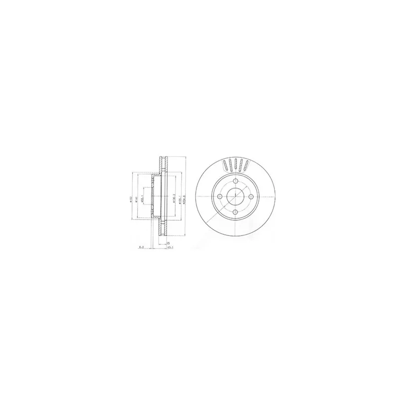 Jeu de 2 disques de frein avant DELPHI BG3781