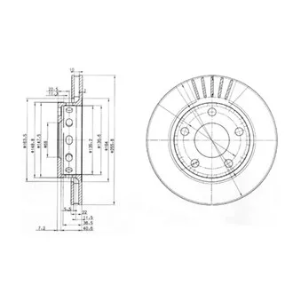 Jeu de 2 disques de frein arrière DELPHI BG3785