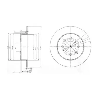 Jeu de 2 disques de frein arrière DELPHI BG3793