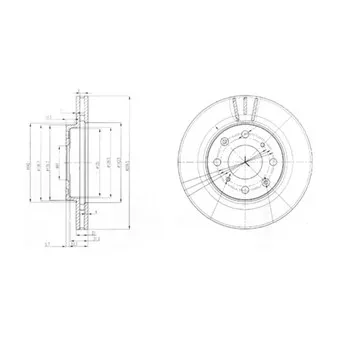 Jeu de 2 disques de frein avant DELPHI BG3794