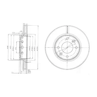 Jeu de 2 disques de frein avant DELPHI BG3800