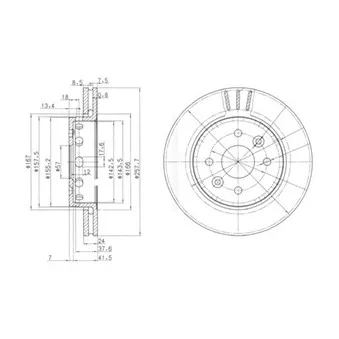 Jeu de 2 disques de frein avant DELPHI BG3803