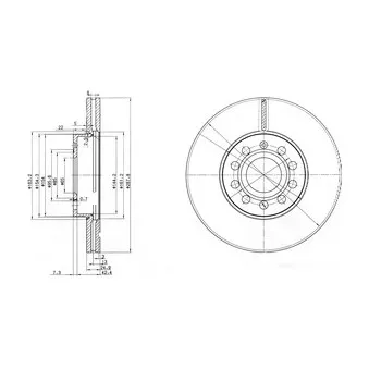 Jeu de 2 disques de frein avant DELPHI BG3833C