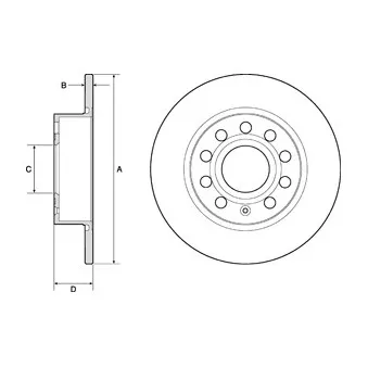 Jeu de 2 disques de frein arrière DELPHI BG3834